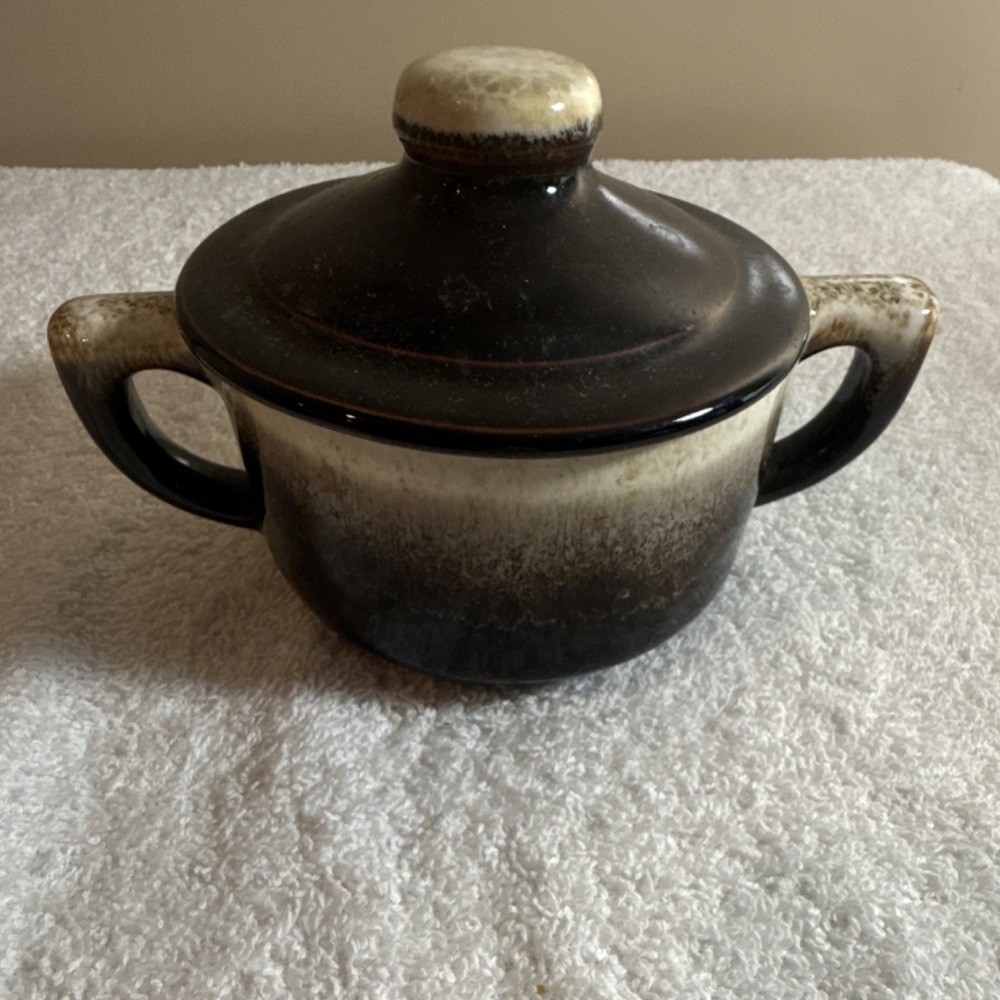 VTG Pfaltzgraff USA Brown Drip Sugar bowl